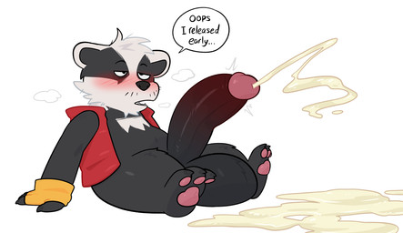 anthro balls big_balls big_penis biped black_body black_fur bodily_fluids bottomless clothed clothing cum cum_pool cumshot ejaculation fingerless_gloves fur genital_fluids genitals gloves handwear huge_balls huge_penis humanoid_genitalia humanoid_penis hyper hyper_balls hyper_genitalia hyper_penis male multicolored_body multicolored_fur orgasm penis premature_cumshot premature_ejaculation small_but_hung solo text two_tone_body two_tone_fur crushpepper bradley_the_badger_(game) bradley_(bradley_the_badger) badger mammal mustelid musteline absurd_res digital_drawing_(artwork) digital_media_(artwork) english_text hi_res