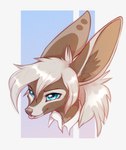 blep blue_eyes brown_body brown_fur female fur inner_ear_fluff solo tongue tongue_out tuft yshanii melody_(aseethe) canid canine fennec_fox fox mammal true_fox 2022 digital_media_(artwork)