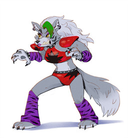 3_toes angry anthro arm_warmers armwear barefoot bottomwear bracelet cheek_tuft choker claws clothed clothing collar crop_top ear_piercing ear_ring facial_markings facial_tuft feet female finger_claws fluffy fluffy_tail fur green_highlights grey_body grey_fur growling hair head_markings highlights_(coloring) hotpants jewelry leg_warmers legwear lipstick long_hair long_tail looking_aside machine makeup markings necklace partially_clothed pawpads paws piercing plantigrade ring_piercing sharp_teeth shirt shorts shoulder_pads simple_background snout solo spiked_bracelet spiked_choker spiked_collar spikes tail teeth toe_claws toes topwear tuft underwear white_hair yellow_eyes ruffu five_nights_at_freddy's five_nights_at_freddy's:_security_breach scottgames steel_wool_studios roxanne_wolf animatronic canid canine canis mammal robot wolf 2022 digital_drawing_(artwork) digital_media_(artwork)