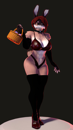 5_fingers abs anthro armwear basket big_breasts bikini bra breasts choker cleavage clothed clothing container easter_basket easter_egg elbow_gloves female fingers footwear fur gloves hair handwear high_heels holding_basket holding_container holding_object holidays jewelry leggings legwear looking_at_viewer multicolored_body multicolored_fur muscular muscular_female nails navel necklace purple_eyes rabbit_ears red_hair scut_tail sharp_nails shoes short_hair short_tail smile smiling_at_viewer solo swimwear tail thick_thighs two-piece_swimsuit underwear thevestige petruz_(modeler) easter iris_(thevestige) rabbit_(petruz) lagomorph leporid mammal rabbit 3d_(artwork) 9:16 digital_media_(artwork) hi_res source_filmmaker_(artwork)