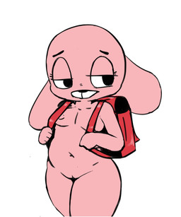 anthro backpack backpack_only black_eyebrows breasts eyebrows eyelashes female female_anthro floppy_ears front_view fur genitals half-closed_eyes looking_away lop_ears monotone_body monotone_fur narrowed_eyes navel nipples nude nude_anthro nude_female pink_body pink_fur red_backpack simple_background small_breasts solo standing thick_thighs vulva white_background white_snout young young_anthro young_female vono cartoon_network the_amazing_world_of_gumball anais_watterson lagomorph leporid mammal rabbit 2023 5:6 colored digital_drawing_(artwork) digital_media_(artwork) flat_colors hi_res portrait three-quarter_portrait