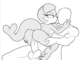 anthro balls big_butt big_penis big_tail bodily_fluids butt cheek_tuft cowgirl_position cum cum_inside duo facial_tuft feet female from_front_position genital_fluids genitals holding_butt male nude on_bottom on_top passionate penis sex tail touching_face tuft 4chan_anon sega sonic_the_hedgehog_(series) fan_character sammy_the_seal aquatic human mammal pinniped seal