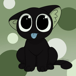 black_body black_fur blue_tongue ear_tuft feral fur male simple_background smile solo tongue tongue_out tuft young whyvern the_legend_of_luo_xiaohei luo_xiaohei domestic_cat felid feline felis mammal 1:1 2025 absurd_res digital_media_(artwork) hi_res