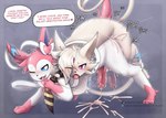 animal_genitalia animal_penis blush bodily_fluids canine_genitalia canine_penis cum duo erection feral feral_on_feral feral_penetrated feral_penetrating feral_penetrating_feral genital_fluids genitals knot male male/male male_penetrated male_penetrating male_penetrating_male necktie one_eye_closed open_mouth open_smile penetration penis quadruped sex smile tail tongue tongue_out fermusieboir4 nintendo pokemon eeveelution espeon generation_2_pokemon generation_6_pokemon pokemon_(species) sylveon hi_res