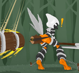 anthro armor bdsm bondage bound clothed clothed_sex clothing female imminent_sex large_penetration log outside penetration sex sex_toy solo standing surprised vaginal vaginal_penetration weapon wood pornwhal dusklight_(pornwhal) avian bird corvid corvus_(genus) crow oscine passerine hi_res