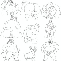 all_fours anthro anus backsack balls belly big_butt body_hair bulge butt butt_hair clothing erection eyewear facial_hair genitals group hat headgear headwear hoodie male muscular muscular_anthro mustache overweight overweight_male pecs penis simple_background sunglasses topwear underwear white_background bobbellyboy one_piece rise_of_the_teenage_mutant_ninja_turtles sam_and_max teenage_mutant_ninja_turtles welcome_home barnaby_beagle hypno-potamus samuel_dog tony_tony_chopper common_hippopotamus deer domestic_cat felid feline felis hippopotamid human mammal new_world_deer reindeer 1:1 2025 character_request hi_res multiple_images