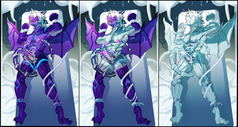 abs anthro assimilation blue_markings goo_transformation hair latex male markings navel_fetish navel_penetration nipple_suckers open_mouth pecs penetration penile penis_milking pillar restrained scales solo transformation ventral_scales white_hair fluffoyeen changed_(video_game) mythology grydir_dacanoor_(griffonki) dragon mythological_creature mythological_scalie scalie absurd_res hi_res