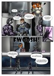 bodysuit clothing dialogue duo laboratory latex latex_clothing latex_skinsuit male muscular muscular_male science_fiction skinsuit space space_station technology text tight_clothing baogacc shiftcore canid canine canis felid mammal pantherine tiger wolf comic english_text hi_res