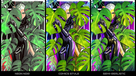bdsm bondage bound bulge clothing cocked_hip detailed_bulge erection femboy full_body_suit genitals hiding humanoid_genitalia humanoid_penis latex legs_together looking_at_viewer male penis sex_toy skinsuit slim solo standing strapon text tight_clothing alexa_neon felid lion mammal pantherine english_text hi_res