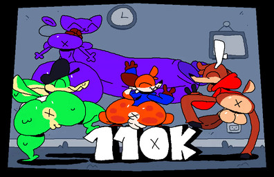 3_toes anthro antlers anus armless ass_clapping backsack ball_size_difference balls big_balls big_breasts big_butt big_penis black_border black_clothing black_hat black_headwear black_nose blue_clothing blue_hoodie blue_topwear border bottomless bottomless_anthro bottomless_female bottomless_male bouncing_balls bouncing_penis breasts brown_body brown_ears brown_penis butt closed_smile clothed clothing cute_fangs dancing detailed_background dipstick_tail erection eyes_closed fangs feet female flying fur genitals gesture glans gloves_(marking) green_body green_skin green_tail group hair hand_gesture hat head_tuft headgear headwear hoodie hoodie_only hooves horn huge_balls huge_butt huge_penis humanoid_genitalia humanoid_penis hyper hyper_balls hyper_genitalia hyper_penis leg_markings light male markings monotone_body monotone_skin mouth_closed multicolored_body multicolored_fur multicolored_skin nude number orange_body orange_fur orange_skin orange_tail penis penis_size_difference perineum presenting presenting_hindquarters purple_balls purple_body purple_ears purple_glans purple_penis purple_skin rear_view red_clothing red_hoodie red_topwear shaking_butt shirt shirt_only short_tail size_difference small_but_hung small_tail smile snout socks_(marking) spots spotted_butt standing sweater sweater_only tail tail_markings tan_balls tan_body tan_clothing tan_skin tan_sweater tan_topwear teeth text thick_thighs toes topwear topwear_only tuft twerking two_tone_body two_tone_skin two_tone_tail v_sign vulva white_antlers white_balls white_body white_clothing white_fur white_penis white_perineum white_shirt white_skin white_tail_tip white_topwear wide_hips x_anus yellow_body yellow_skin yellow_vulva superiorfox bob_(superiorfox) cain_(superiorfox) lucy_swallows soups_(superiorfox) alien canid canine deer domestic_cat felid feline felis fox mammal reptile scalie snake true_fox 2026 2d_animation animated colored digital_media_(artwork) flat_colors frame_by_frame lighting loop milestone_celebration seamless_loop