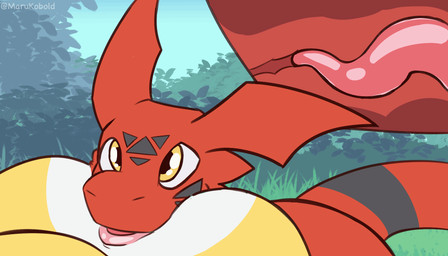 ambiguous_gender anal anus butt cutaway deep_rimming duo fur internal internal_anal internal_rimming oral red_body rimming sex tail tail_motion tailwag yellow_body yellow_eyes yellow_fur marux_the_kobold bandai_namco digimon digimon_(species) guilmon mammal renamon reptile scalie 2d_animation 7:4 animated frame_by_frame hi_res