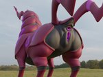 anus butt detailed_background eyelashes female feral genitals looking_away outside pink_anus presenting presenting_hindquarters purple_pussy pussy solo zevex nintendo pokemon arthropod generation_5_pokemon pokemon_(species) scolipede 3d_(artwork) digital_media_(artwork) hi_res