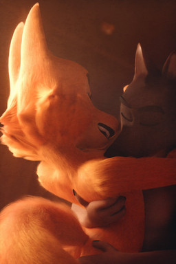 anthro boyfriend/girlfriend butt canon_couple cuddling duo female fur hand_on_butt intimate male male/female nude orange_body orange_fur romantic romantic_ambiance romantic_couple tail monketco_(artist) enticia_(modeler) goneafterdark_(modeler) dreamworks the_bad_guys diane_foxington mr._wolf_(the_bad_guys) canid canine canis fox mammal wolf 3d_(artwork) digital_media_(artwork) hi_res