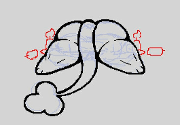 anthro butt candle male rear_view shortstack simple_background solo stuck through_wall white_background mousebytes34 azze_(mousebytes34) demon humanoid