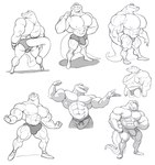 anthro bulge clothing erection feet genitals group male male/male muscular muscular_anthro muscular_male nipples non-mammal_nipples penis underwear analon_(artist) animalympics bolt_jenkins alligator alligatorid crocodile crocodilian reptile scalie absurd_res hi_res