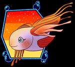 ambiguous_gender blue_eyes blush ear_fins female feral fin fin_hair long_ears pseudo_hair purple_body smile solo seabreeze629 fish marine oarfish alpha_channel half-length_portrait headshot_portrait icon portrait