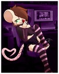 anthro border clothed clothing crossdressing femboy lollipop_in_mouth male solo white_border conditional_dnp tdfoxoo kovvus mammal murid murine rat rodent 4:5 absurd_res hi_res