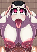 ahegao anthro anthro_penetrated areola big_breasts bodily_fluids breasts female female_penetrated from_behind_position heart_eyes heart_symbol high-angle_view huge_breasts human_on_anthro human_penetrating human_penetrating_anthro interspecies lactating larger_female larger_penetrated looking_pleasured male male/female male_penetrating male_penetrating_female mature_female nipple_fetish nipple_pinch nipple_play nipples penetration pinch sex size_difference smaller_male tongue tongue_out white_body toto_draw undertale_(series) toriel bovid caprine human mammal 2024 animated hi_res no_sound short_playtime webm