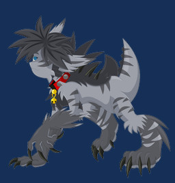 1_eye anthro bell bell_collar claws collar ears_up fluffy fluffy_chest fur grey_body grey_fur grey_hair grey_markings hair male markings simple_background solo tail transparent_background walking zarjhan_mary kingdom_hearts square_enix fan_character zar-jhan_(zarjhan_mary) deishun_(species) monster alpha_channel source_request
