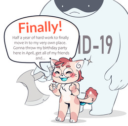 anthro axe blue_tongue blush duo eyes_closed eyewear featureless_crotch feet female fur glasses hair heart_nose heart_symbol hindpaw holding_melee_weapon holding_object holding_weapon melee_weapon nude open_mouth open_smile paws pink_blush pink_body pink_fur plantigrade simple_background smile standing tail text the_truth tongue weapon white_background white_body white_fur tsukinori covid-19_pandemic tsukinori_(character) cell_(organism) coronavirus_(organism) domestic_cat felid feline felis germ_(organism) mammal micro_organism_(organism) sars-cov-2 virus_(organism) 2020 digital_drawing_(artwork) digital_media_(artwork) english_text flat_colors