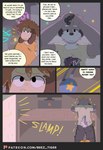 2021 alex_(beez) anthro beez bovid canid canine canis caprine clothing comic domestic_dog emanata english_text goat hi_res inside male mammal mtv patreon patreon_logo profanity stan_(beez) text url