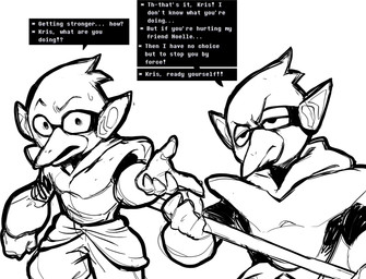 5_fingers anthro armor beak biped canonical_scene dialogue dialogue_box eyewear fingers glasses looking_at_viewer male narrowed_eyes snowgrave solo speech_bubble text wearing_glasses worried modeseven deltarune undertale_(series) berdly avian bird 2025 english_text monochrome