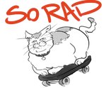 ambiguous_gender collar dipstick_tail eye_roll feral humor lying markings multicolored_tail on_front overweight overweight_ambiguous overweight_feral quadruped simple_background skateboard skateboarding solo tail tail_markings text vehicle what whiskers white_background unknown_artist domestic_cat felid feline felis mammal english_text meme monochrome reaction_image source_request