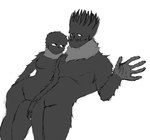 anthro breasts duo female fur gesture looking_at_another looking_at_partner looking_at_viewer male male/female neck_tuft noir romantic romantic_couple standing tuft waving waving_at_viewer wide_hips seering_(artist) homo_noir humanoid monochrome unfinished