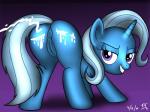 2014 anus blue_fur blue_hair butt cum cutie_mark equine female feral friendship_is_magic fur grin hair horn horse looking_at_viewer mammal my_little_pony presenting presenting_hindquarters purple_eyes pussy shadow solo tomtornados trixie_(mlp) two_tone_hair unicorn
Rating: Explicit
Score: 2
User: lemongrab
Date: March 11, 2014