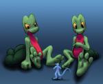 3_toes ambiguous_gender anthro blue_background blue_body feet gradient_background group hindpaw paws simple_background size_difference smile soles toes yellow_eyes ben_the_dragon nintendo pokemon generation_3_pokemon pokemon_(species) treecko 2013