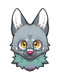 anthro closed_smile eyewear front_view fur glasses glistening glistening_eyes green_body green_fur grey_body grey_ears grey_fur inner_ear_fluff looking_at_viewer male mouth_closed orange_eyes pink_nose rectangular_glasses simple_background smile solo tuft unsigned white_background white_inner_ear_fluff asnnonaka harley_(asnnonaka) canid canine canis domestic_dog mammal 3:4 headshot_portrait portrait