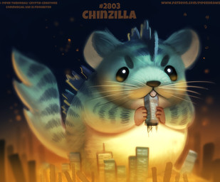 ambiguous_gender beady_eyes blue_body blue_eyes blue_fur buckteeth building city feral fur humor landscape_dwarfing night pun skyscraper solo teeth text visual_pun whiskers white_body white_fur piper_thibodeau godzilla_(series) toho godzilla chinchilla chinchillid hybrid kaiju mammal rodent digital_media_(artwork) digital_painting_(artwork) english_text painting_(artwork) url