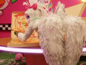 accessory anus ass_up box butt butt_focus container female food genitals hair_accessory pizza pizza_box rear_view solo vulva mereo furromantic_(modeler) five_nights_at_freddy's five_nights_at_freddy's:_security_breach scottgames steel_wool_studios glamrock_chica avian bird chicken galliform phasianid 3d_(artwork) 4:3 blender_(artwork) blender_cycles_(artwork) digital_media_(artwork) hi_res