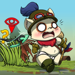 armor assisted_exposure blush boots briefs claws clothing embarrassed eyewear footwear gloves goggles grass handwear headgear helmet log male outside overweight overweight_male plant question_mark shoes solo stick tighty_whities torn_clothing underwear white_briefs white_clothing white_underwear wood lkiws league_of_legends riot_games tencent teemo_(lol) yordle 2021 hi_res