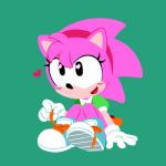 1:1 absurd_res amy_rose anthro bottomwear classic_amy_rose classic_sonic_(universe) clothing conditional_dnp eulipotyphlan female footwear fur gaturo heart_symbol hedgehog hi_res mammal pink_body pink_fur sega shoes skirt solo sonic_the_hedgehog_(series) young
