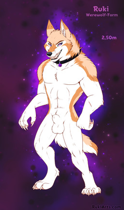 animal_genitalia anthro balls biped claws countershade_torso countershading feet fingers front_view fur genitals looking_at_viewer male nude nude_anthro nude_male sheath simple_background smile solo standing tail teeth toes rukifox mythology ruki_(rukifox) canid canine mammal mythological_canine mythological_creature werecanid werecanine werecreature werewolf 2026 digital_drawing_(artwork) digital_media_(artwork) hi_res