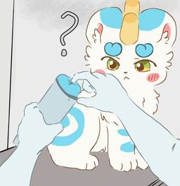 ambiguous_gender blue_body blue_fur curious duo feral first_person_view fur green_eyes group horn human_pov paws penetrable_sex_toy pov_hands red_cheeks round_ears sex_toy simple_coloring sitting trio white_body white_fur izih asian_mythology fabulous_beasts fenz_(studio) mythology tianlu_(fabulous_beasts) human mammal mythological_creature pixiu colored comic hi_res