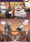 absurd_res anthro blush clothing comic confession dialogue duo english_text felid gym_pals h155296 hi_res love_declaration male male/male mammal myosotis_(gym_pals) pal_(gym_pals) pantherine romantic_confession text tiger