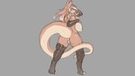 16:9 2018 4k absurd_res anthro anus big_breasts biped blue_eyes breasts butt clothing digital_media_(artwork) digitigrade dragon female ferra_(battle_franky) genitals grey_background hair hand_on_breast hi_res huge_breasts legwear long_hair looking_at_viewer mostly_nude mythological_creature mythological_scalie mythology nipples non-mammal_breasts non-mammal_nipples pussy scalie simple_background smile solo standing stockings tail thick_thighs watsup widescreen