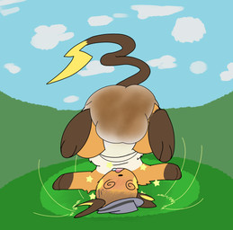 bodily_fluids diaper dizzy_eyes feces genital_fluids grass lying on_back plant sagging_diaper simple_background soiled_diaper soiling stunned unclean_diaper urine used_diaper wet_diaper wetting srcfur nintendo pokemon generation_1_pokemon pokemon_(species) raichu hi_res