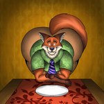 anthro big_butt butt clothed clothing male plate solo thick_thighs sunflower_fox disney zootopia nick_wilde canid canine fox mammal 1:1 hi_res