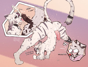 anthro anus ass_up black_penis bodily_fluids bulging_eyes butt collar cum cumshot duo ejaculation erection frenum_ladder frenum_piercing genital_fluids genital_piercing genitals jack-o'_pose ladder_piercing licking male male/male oral penile penile_spines penis penis_lick penis_piercing piercing pose presenting presenting_hindquarters sex spiked_collar spikes tongue wearing_collar notsushii quinn_(notsushii) sashimii_(notsushii) domestic_cat felid feline felis lagomorph leporid mammal rabbit hi_res