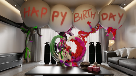 animal_genitalia animal_penis anthro balls belly belly_expansion belly_inflation big_balls big_belly big_penis black_body black_fur body_inflation body_writing breasts cake claws collaborative collaborative_gesture collaborative_tail_heart cuddling dessert equine_genitalia equine_penis erection expansion eyes_closed floating food fur furniture genitals gesture gift green_penis grey_body group gynomorph hair handjob helium_inflation helium_tank horn huge_belly humanoid_genitalia humanoid_penis hyper hyper_belly hyper_inflation immobile inflation intersex leg_markings living_room male male/male markings multicolored_body navel nude penile penis purple_penis red_body red_fur sex smile spherical_inflation tail tail_gesture tail_heart text thick_thighs white_body white_fur writing_on_belly vaqueroserg mythology nerthus_(vaqueroserg) nova_(vaqueroserg) solarflare vaquero vaquero_(waggan) domestic_cat dragon felid feline felis furred_scalie mammal mayu_(azuki) mythological_creature mythological_scalie nardoragon novabeast scalie waggan 16:9 2026 3d_(artwork) digital_media_(artwork) hi_res widescreen