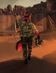 anthro ar-15 ar_platform armor black_body black_fur blood blood_on_clothing bodily_fluids canadian_flag clothing fur gloves gun handwear headgear helmet holding_gun holding_object holding_ranged_weapon holding_weapon male military military_clothing military_helmet military_pants military_uniform ranged_weapon red_body red_eyes red_fur rifle solo uniform weapon xussurix kingkapwn canid canine canis domestic_dog german_shepherd herding_dog mammal pastoral_dog absurd_res hi_res