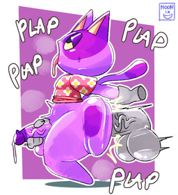 ahegao anal anal_penetration anthro arm_grab arm_pull balls bent_legs big_butt black_eyes bodily_fluids bottomless butt butt_squish clothed clothing cum cum_drip dripping duo eye_roll featureless_feet feet fur genital_fluids genitals half-closed_eyes hand_on_penis handjob handjob_while_penetrating logo looking_pleasured male male/male markings masturbation mismatched_ears narrowed_eyes onomatopoeia pattern_clothing pattern_topwear penetration penile penile_penetration penis purple_body purple_fur sex side_butt side_view solo_focus sound_effects spots spotted_body spotted_fur squish sweat sweatdrop tail text thick_thighs tongue tongue_out topwear vein veiny_penis yellow_sclera moonix_xero animal_crossing nintendo bob_(animal_crossing) domestic_cat felid feline felis mammal 2026 absurd_res artist_logo hi_res
