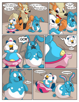 belly big_belly blue_body blue_eyes dialogue female feral fur gag group inflation inside liquid_inflation orange_body orange_fur speech_bubble tape tape_gag text trio water_inflation dweet-tea nintendo pokemon rojo_(dweet-tea) arcanine azumarill generation_1_pokemon generation_2_pokemon generation_5_pokemon oshawott pokemon_(species) 2020 comic english_text hi_res