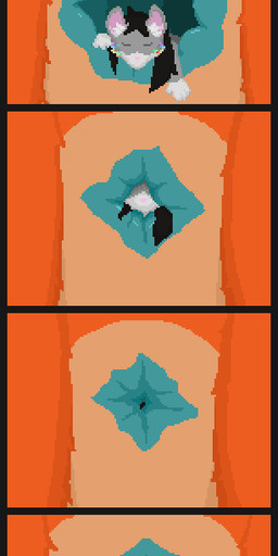 anal anal_vore anus clenching duo extreme_size_difference male male/male micro presenting presenting_anus safe_vore size_difference vore ved_s ved_s_(fox) canid canine domestic_cat felid feline felis fox mammal comic