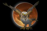 ambiguous_gender black_background brown_body brown_feathers feathers feet feral moon open_mouth scar simple_background solo talons toes white_body white_feathers yellow_eyes ignigeno guardians_of_ga'hoole nyra_(gogh) avian barn_owl bird hagsfiend owl tyto tytonid 2018 female_(lore)