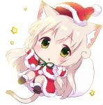 clothed clothing female holidays looking_at_viewer open_mouth simple_background solo white_background tarabagani christmas nyanko_days santa_claus shi animal_humanoid cat_humanoid felid felid_humanoid feline feline_humanoid humanoid mammal mammal_humanoid