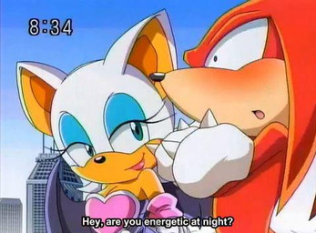 anthro bat big_ears blush cleavage clothed clothing echidna english_text female fur gloves green_eyes humor knuckles_the_echidna male mammal monotreme purple_eyes red_fur rouge_the_bat screencap sega sonic_(series) sonic_x text white_fur
Rating: Questionable
Score: 7
User: LinkIsAwesome117
Date: April 07, 2013 anthro bat big_ears blush cleavage clothed clothing echidna english_text female fur gloves green_eyes humor knuckles_the_echidna male mammal monotreme purple_eyes red_fur rouge_the_bat screencap sega sonic_(series) sonic_x text white_fur
Rating: Questionable
Score: 7
User: LinkIsAwesome117
Date: April 07, 2013